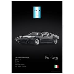 470 De Tomaso Pantera Poster - Monochrome Collection