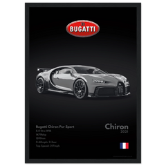 042 Bugatti Chiron Pur Sport Poster - Monochrome Collection