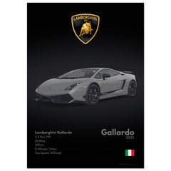 404 Lamborghini Gallardo Poster - Monochrome Collection