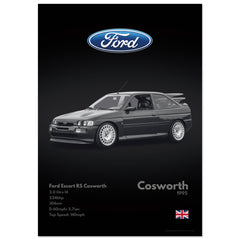 078 Ford Escort RS Cosworth Poster - Monochrome Collection