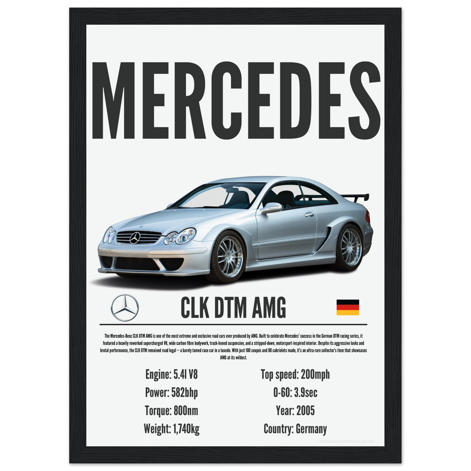 Mercedes CLK DTM AMG Poster - Precision Collection