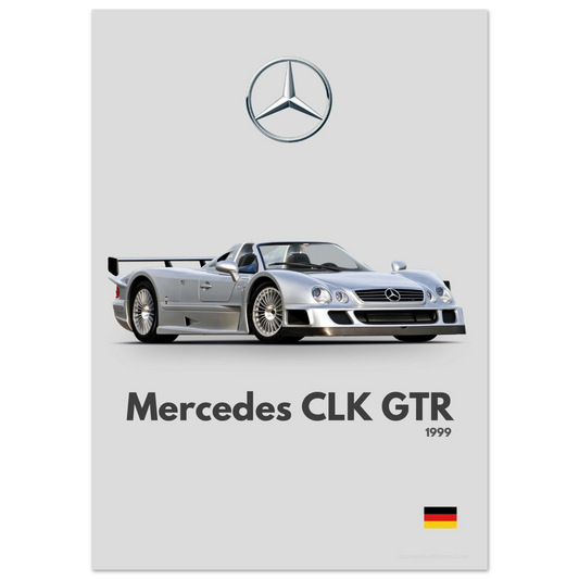Mercedes CLK GTR Poster - Minimalist Collection