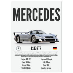 302 Mercedes CLK GTR Poster - Precision Collection