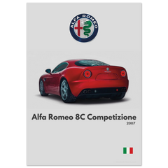 360 Alfa Romeo 8C Poster - Minimalist Collection