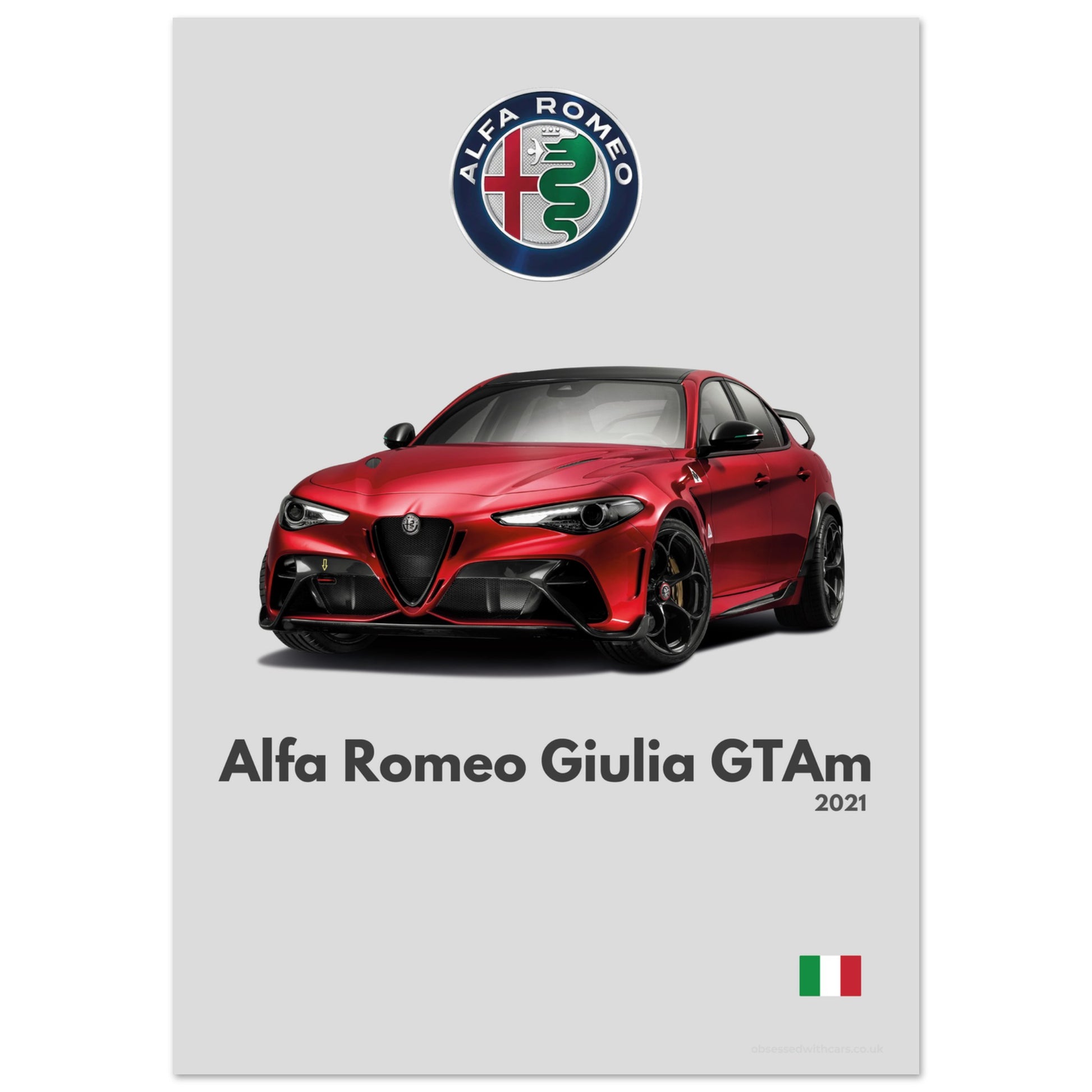 Alfa Romeo Giulia GTAm Poster - Minimalist Collection