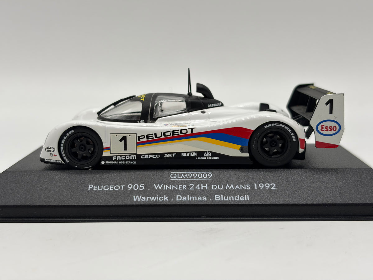 1/43 1992 Peugeot 905 - Warwick / Dalmas / Blundell - Quartzo | Model Le Mans Car