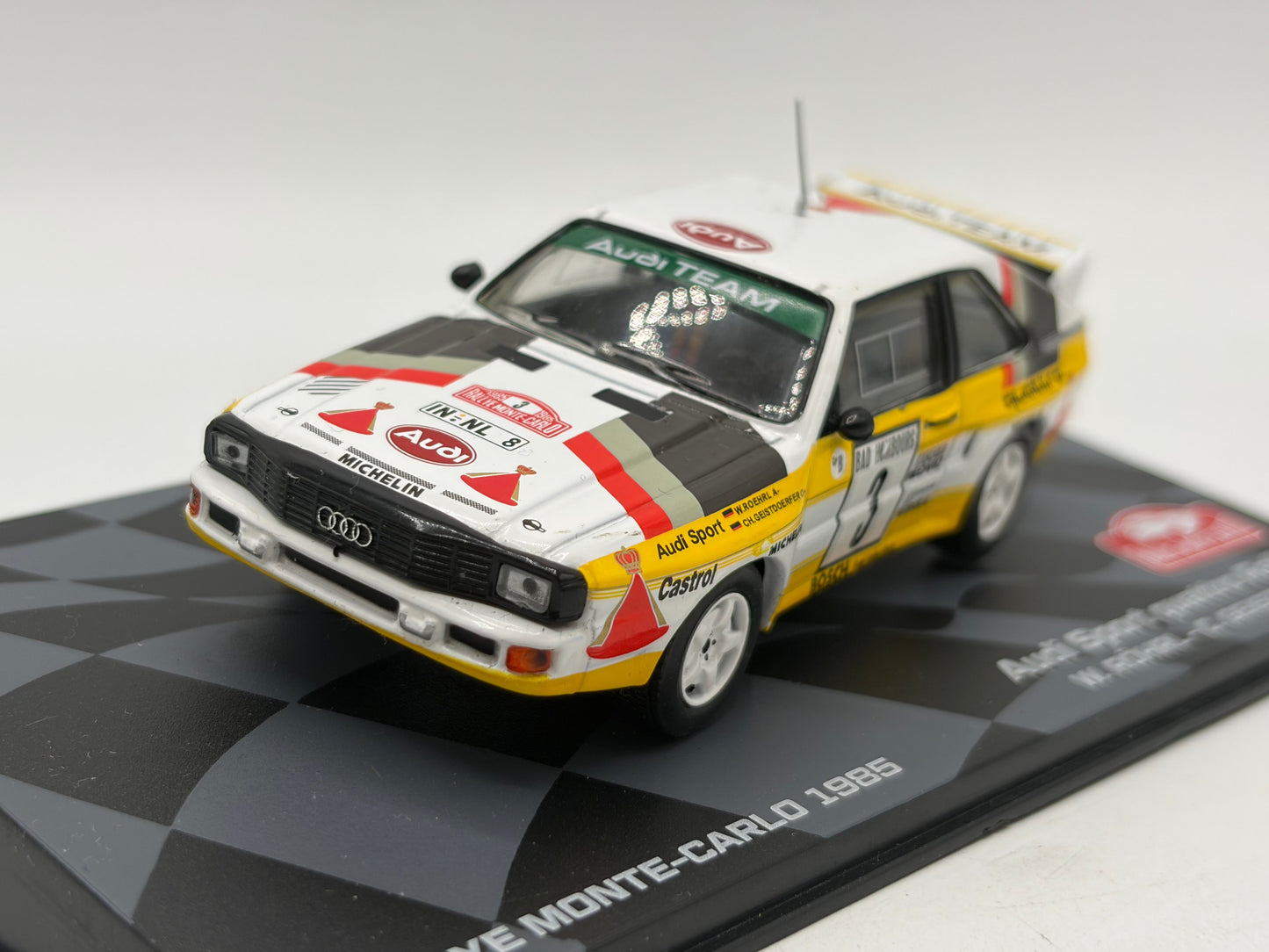 1/43 1985 Audi Sport Quattro Rallye - Rohrl / Geistdorfer | Model Rally Car