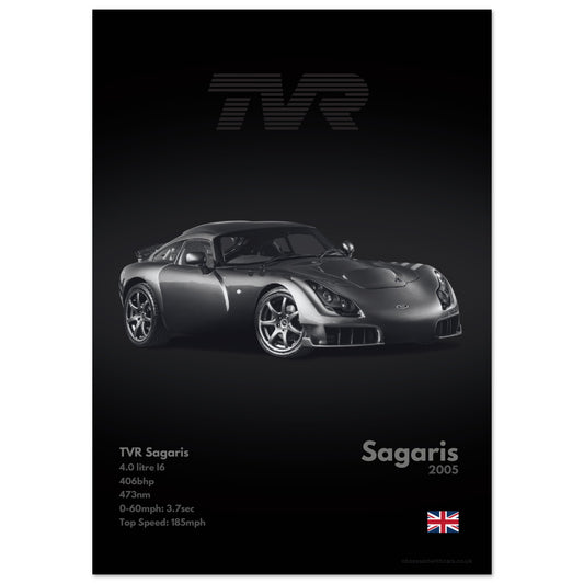 TVR Sagaris Poster - Monochrome Collection