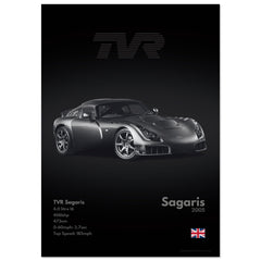 325 TVR Sagaris Poster - Monochrome Collection