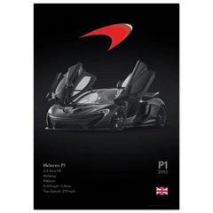 390 Mclaren P1 Poster - Monochrome Collection
