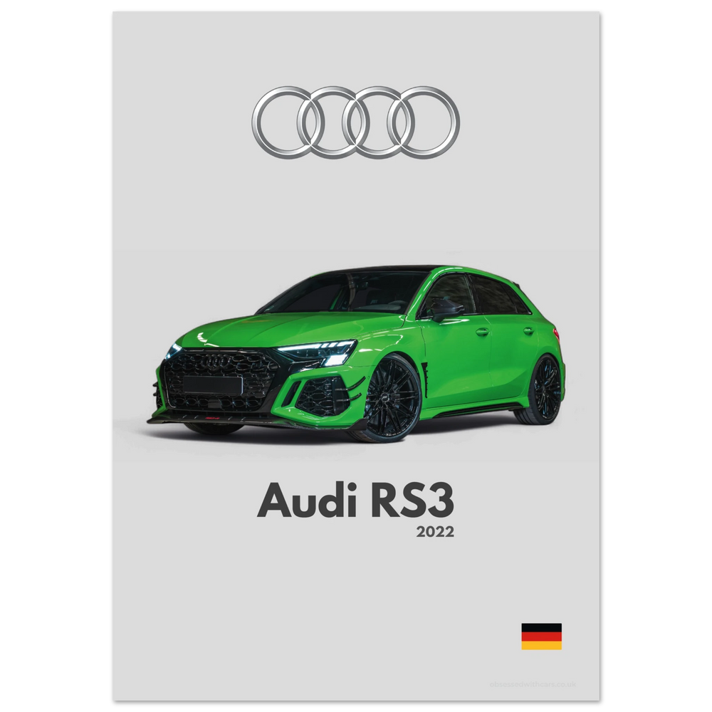 041 Audi RS3 Poster - Minimalist Collection
