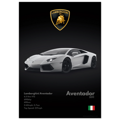 440 Lamborghini Aventador Poster - Monochrome Collection