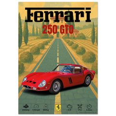 196 Ferrari 250 GTO Poster - Abstract Collection