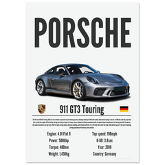 428 Porsche 911 GT3 Touring Poster - Precision Collection