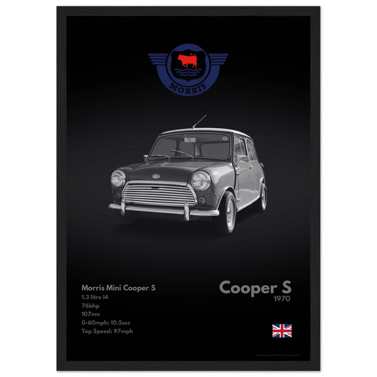 Morris Mini Cooper S Poster - Monochrome Collection