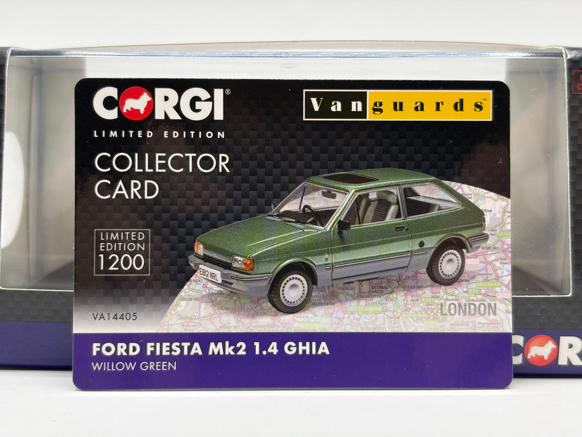1/43 1987 Ford Fiesta Mk2 1.4 Ghia - Willow Green - Corgi Vanguards | Model Car