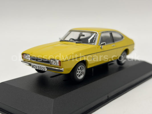1/43 1977 Ford Capri Mk2 - Signal Yellow - Corgi Vanguards | Model Car