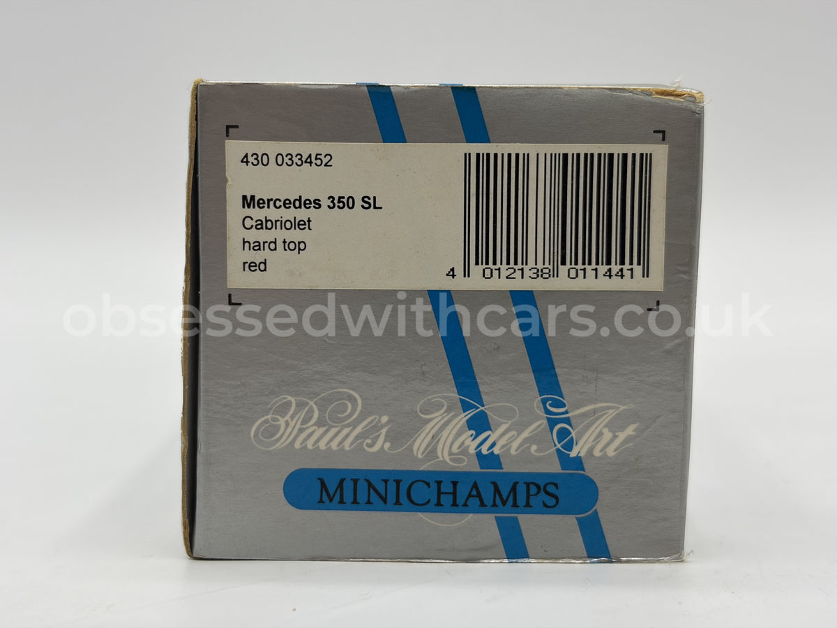 1/43 1971 Mercedes 350 SL Cabriolet - Red - Minichamps | Model Car