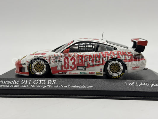 1/43 2003 Porsche 911 GT3 RS - 24h Daytona - Standridge / Steranka / van Overbeek / Murry - Minichamps | Model Car