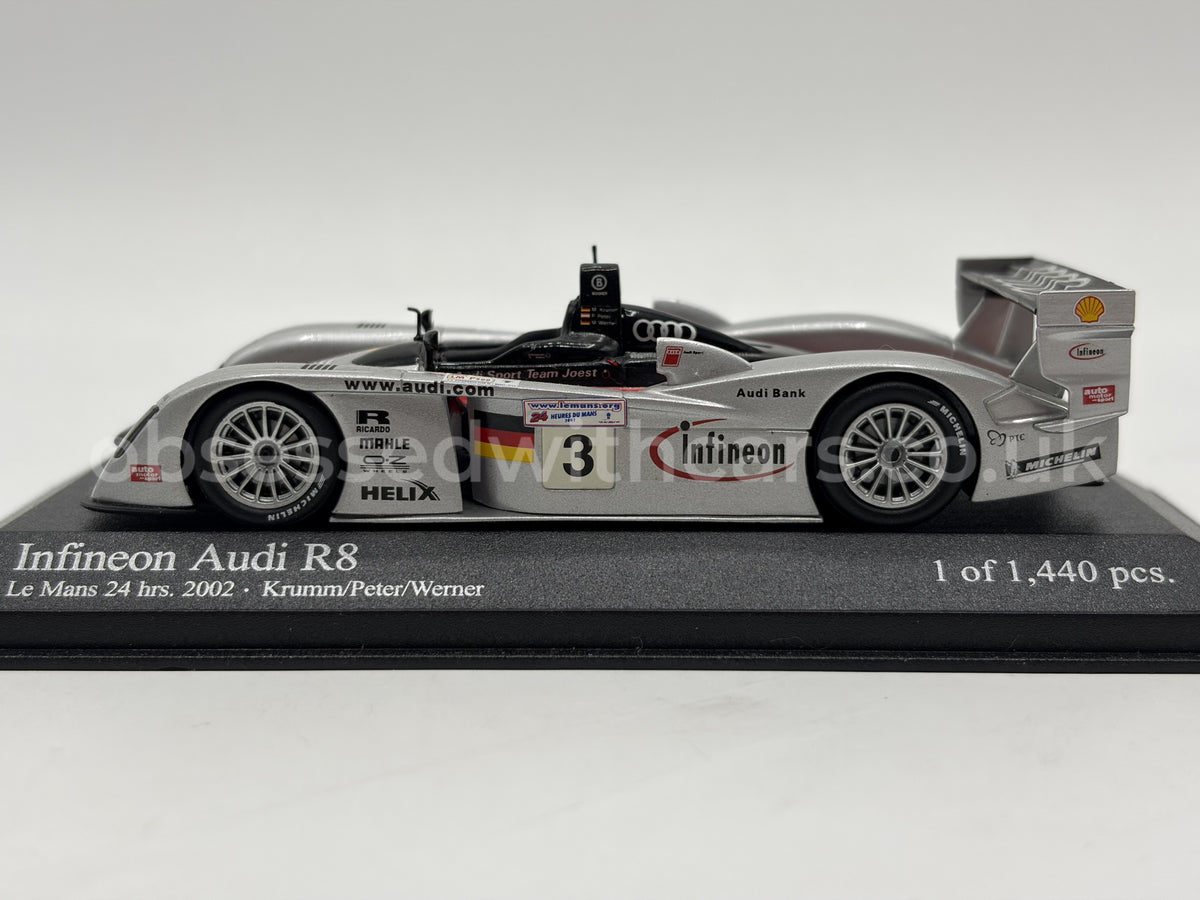 1/43 2002 Infineon Audi R8 - Krumm / Peter  Werner - Minichamps | Model Le Mans Car