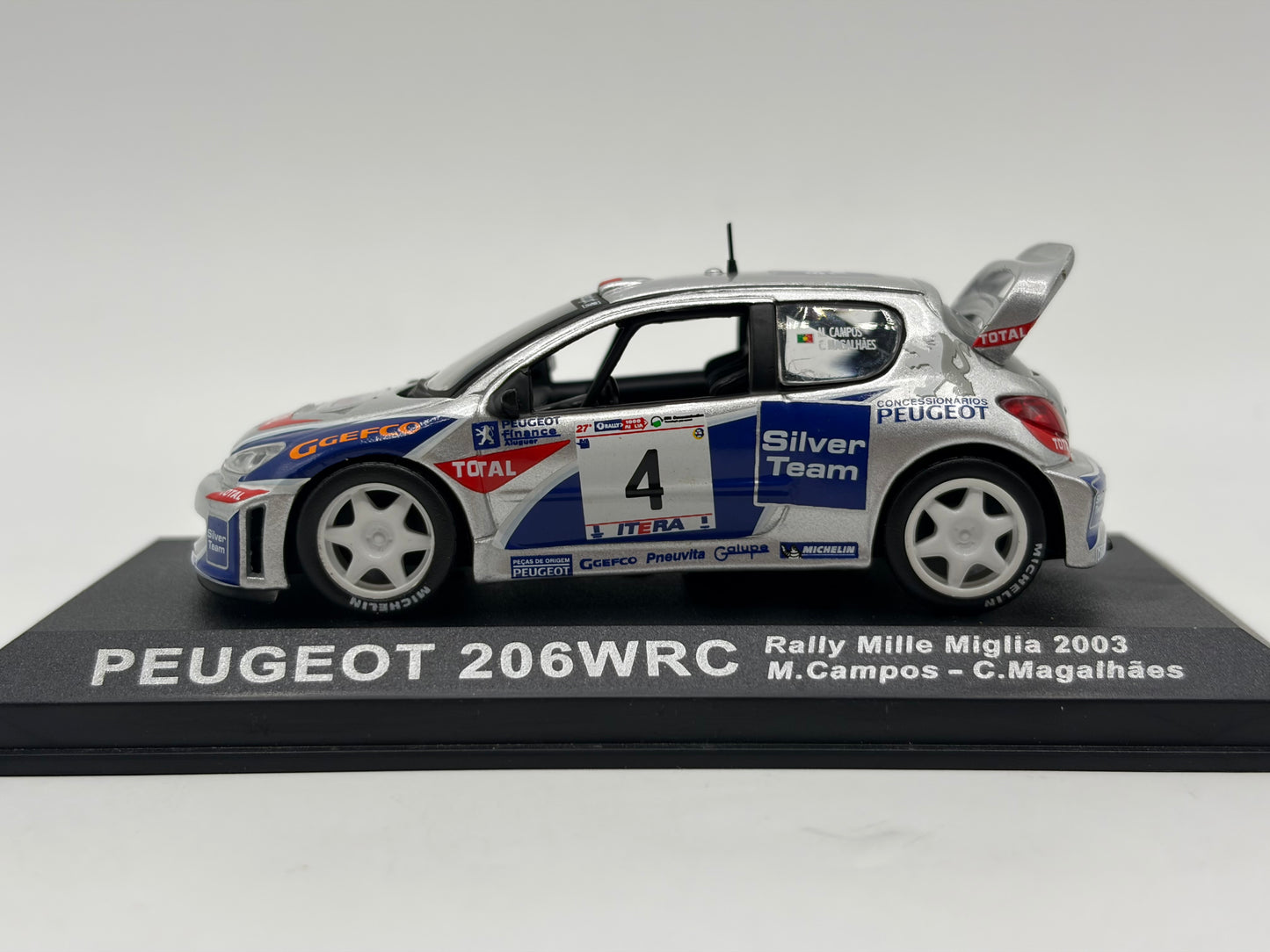 1/43 2003 Peugeot 206 WRC - Rally Mille Miglia - Campos / Magalhaes | Model Rally Car