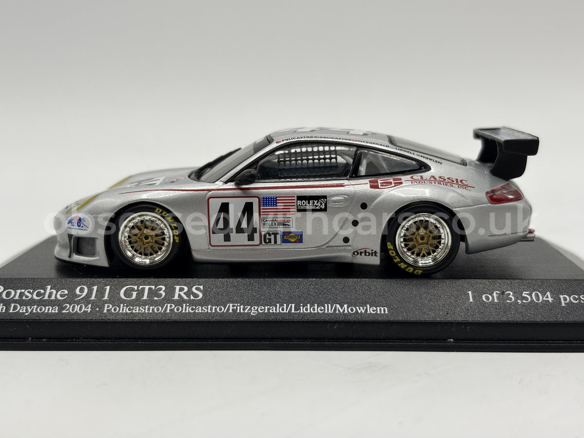 1/43 2004 Porsche 911 GT3 RS - 24h Daytona - Policastro / Policastro Jr / Fitzgerald / Liddell / Mowlem - Minichamps | Model Car