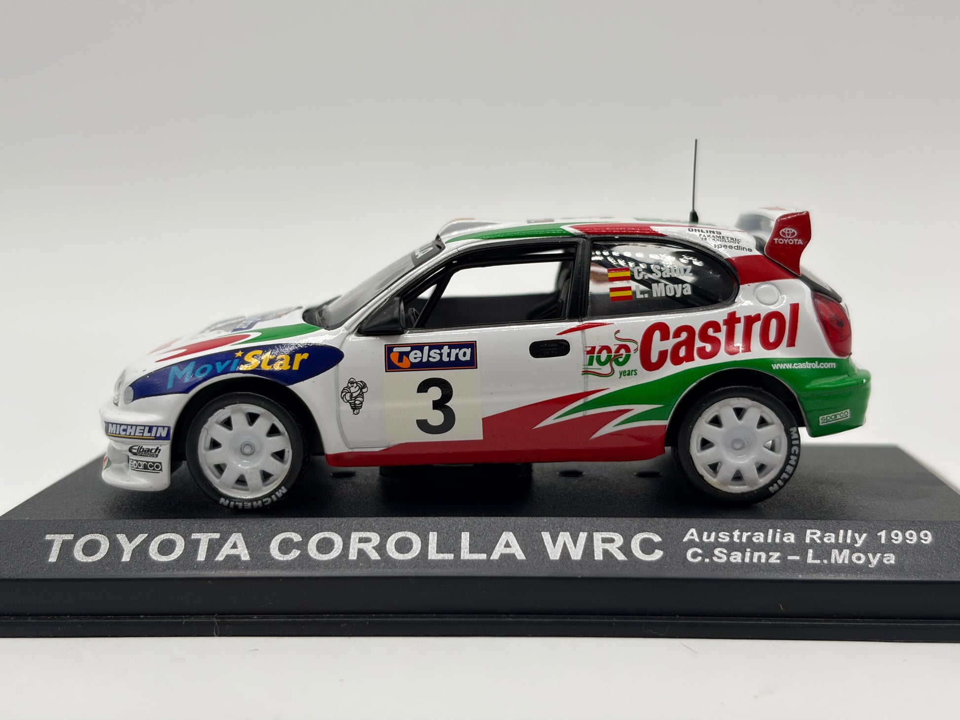 1/43 1999 Toyota Corolla WRC - Australia Rally - Sainz / Moya | Model Rally Car