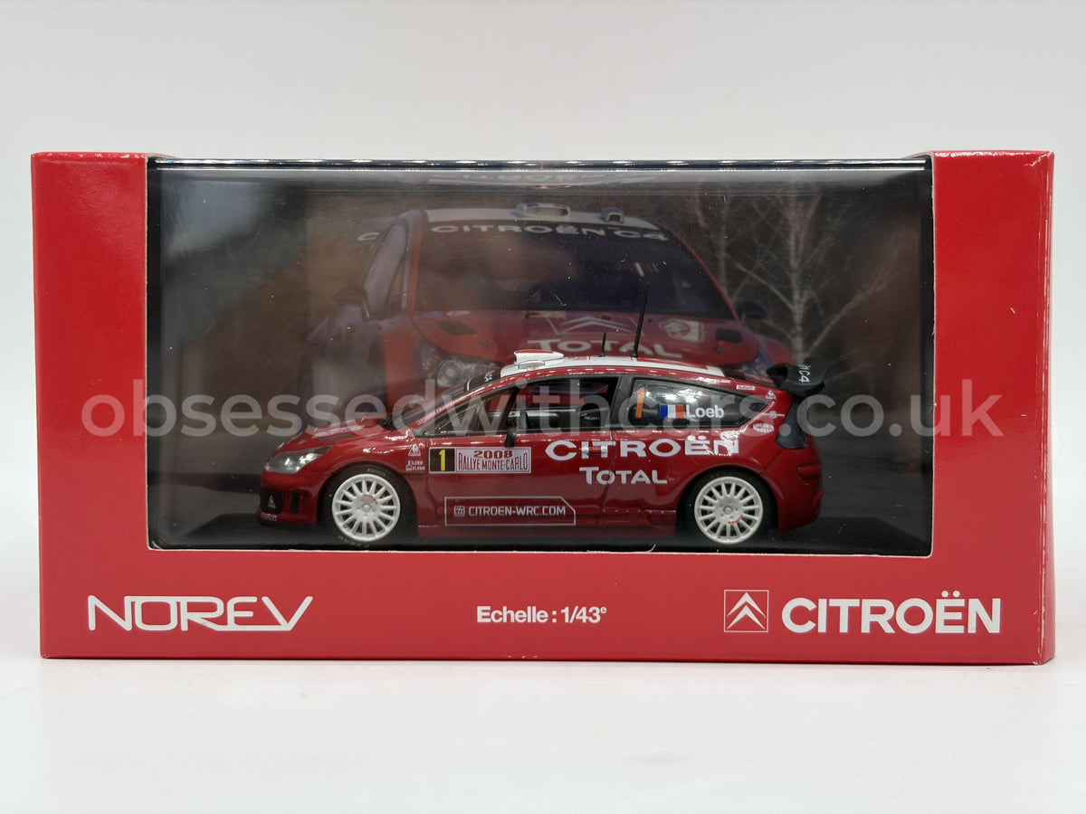 1/43 2008 Citroen C4 WRC - Monte Carlo Rally - Sebastien Loeb - Norev | Model Rally Car