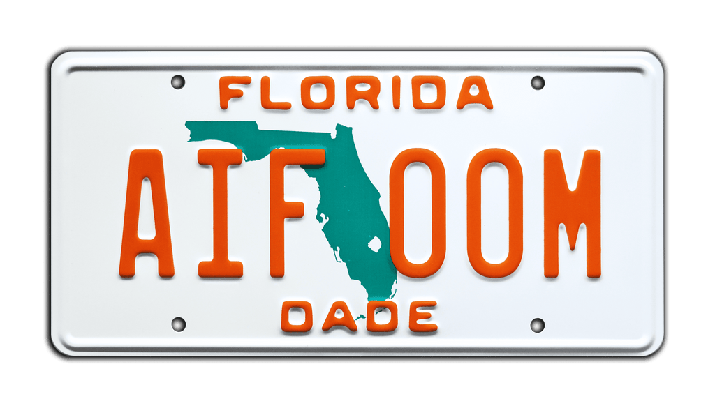 AIF OOM - Miami Vice Crockett's Ferrari Testarossa | License Plate