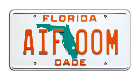 AIF OOM - Miami Vice Crockett's Ferrari Testarossa | License Plate