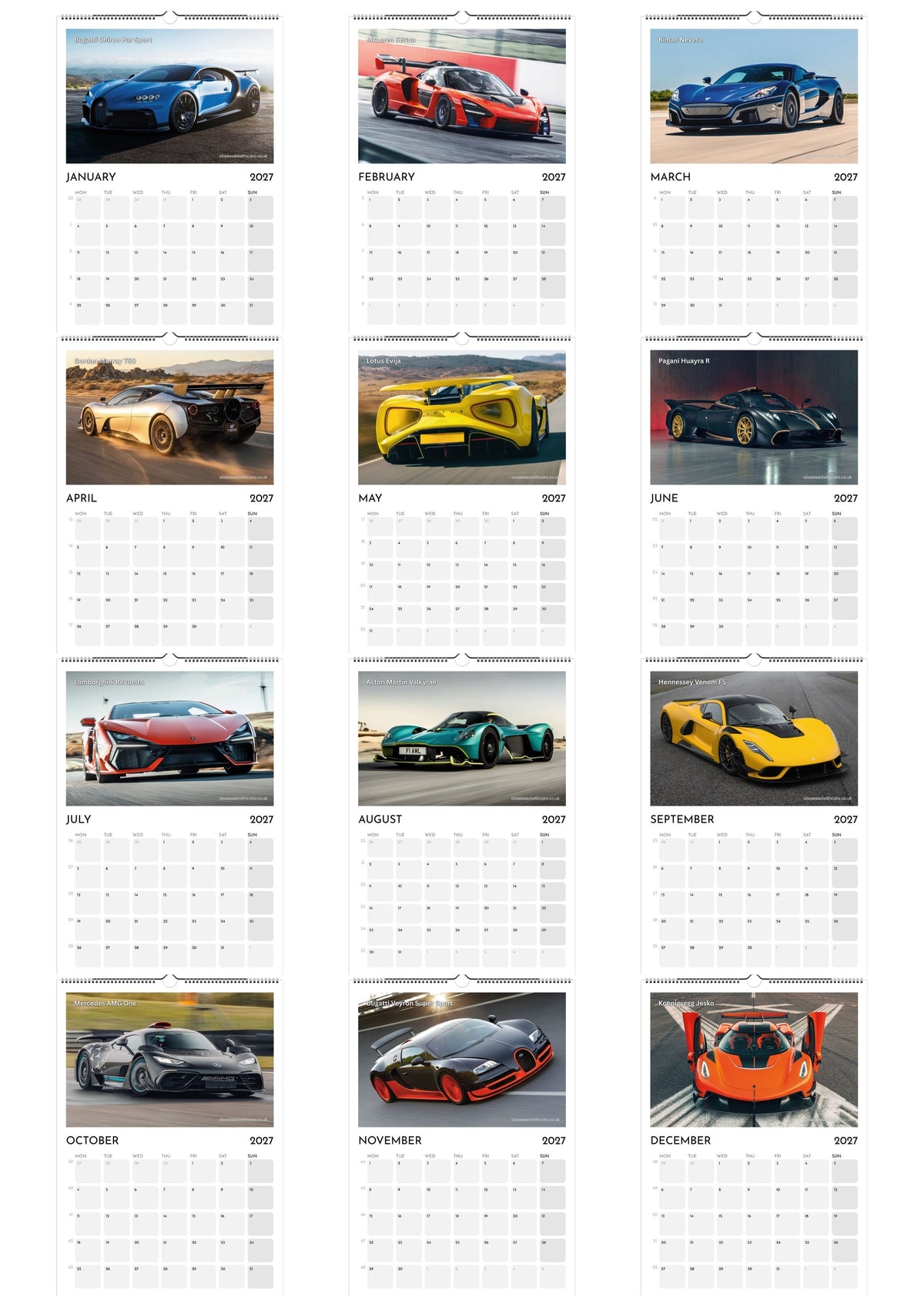 Hypercars Calendar 2027