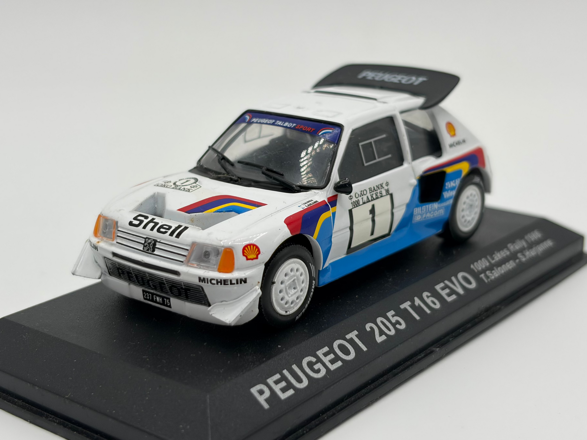 1/43 1986 Peugeot 205 T16 Evo - 1000 Lakes Rally - Salonen / Harjanne | Model Rally Car