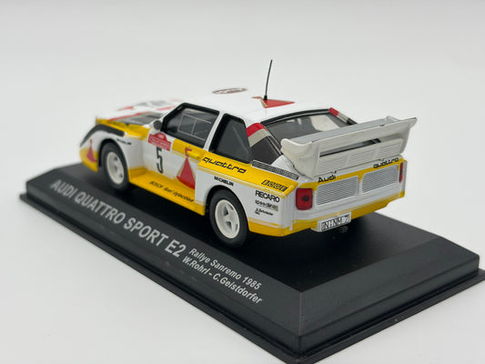 1/43 1985 Audi Quattro Sport E2 - Rallye Sanremo - Rohrl / Geistdorfer | Model Rally Car