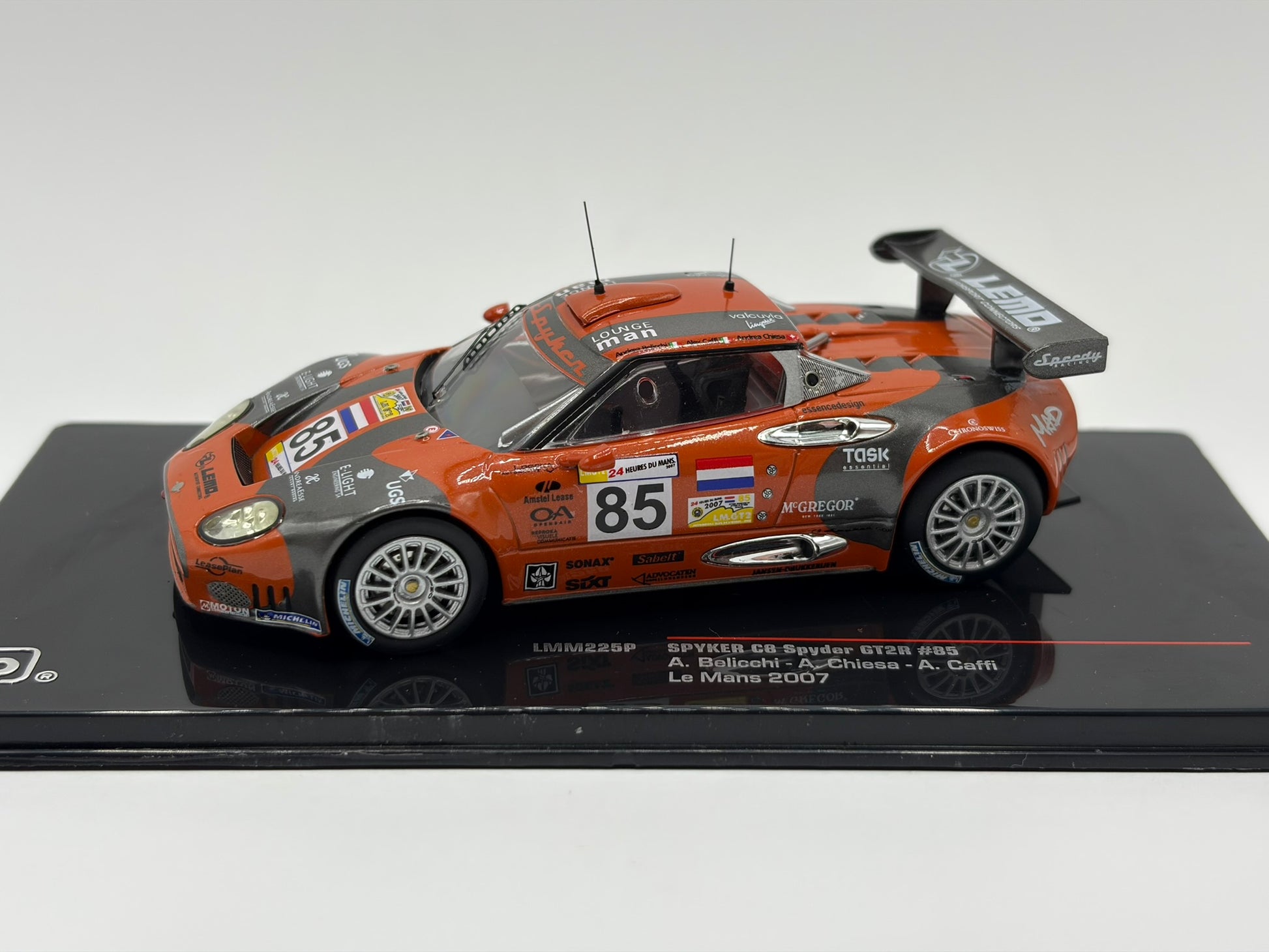 1/43 2007 Spyker C8 Spyder GT-2-R - Belicchi / Chiesa / Caffi - IXO | Model Le Mans Car