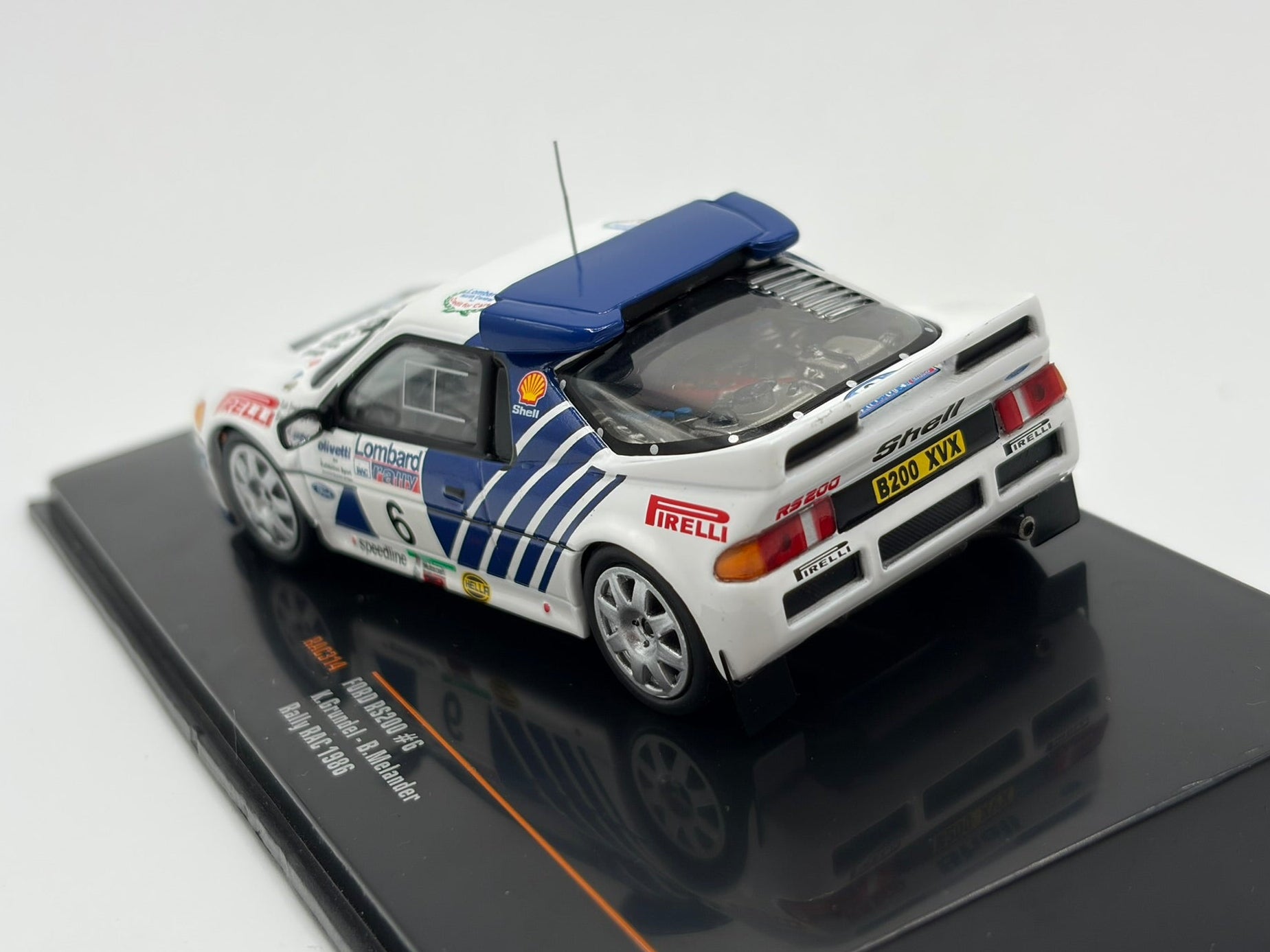 1/43 1986 Ford RS200 - RAC Rally - Grundel / Melander - IXO | Model Rally Car