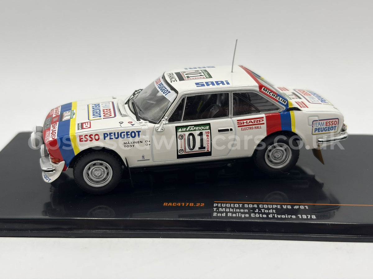 1/43 1978 Peugeot 504 Coupe V6 - Rallye Cote d'Ivoire - Makinen / Todt | Model Rally Car