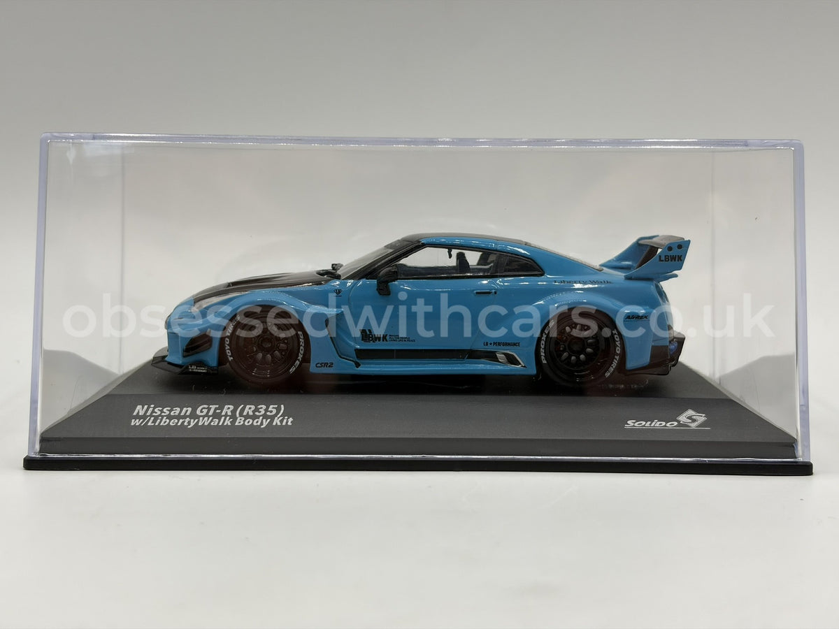 1/43 2019 Nissan GTR (R35) LBWK Silhouette - Blue - Solido | Model Car