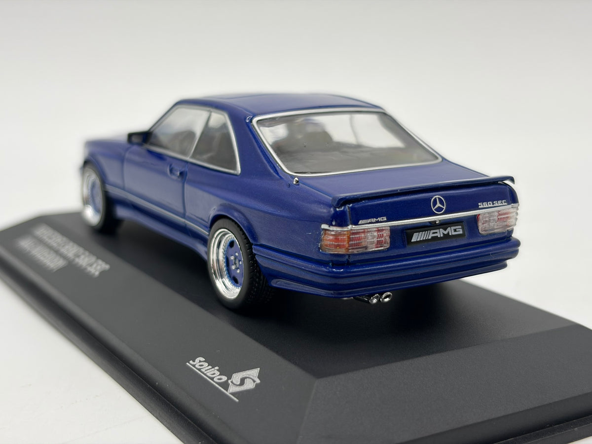 1/43 1990 Mercedes 560 SEC AMG Widebody - Linarite Blue Pearl - Solido | Model Car