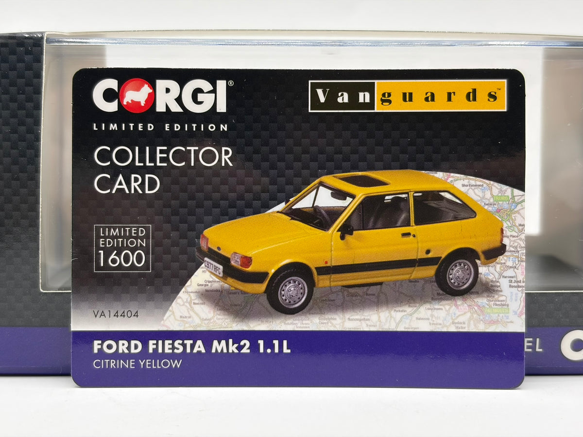 1/43 1985 Ford Fiesta Mk2 1.1L - Citrine Yellow - Corgi Vanguards | Model Car