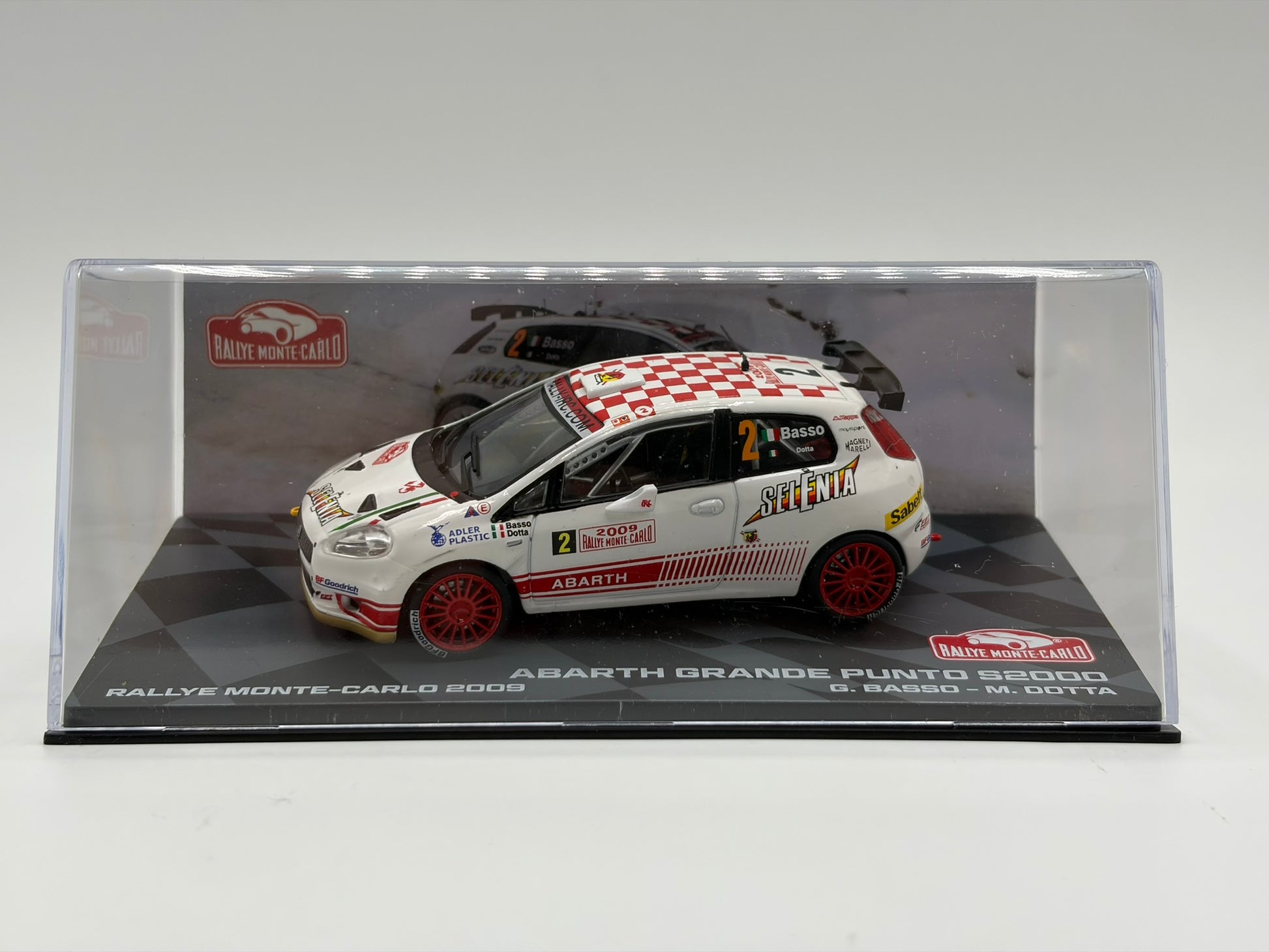1/43 2009 Abarth Grande Punto - Monte Carlo Rally - Basso / Dotta | Model Rally Car