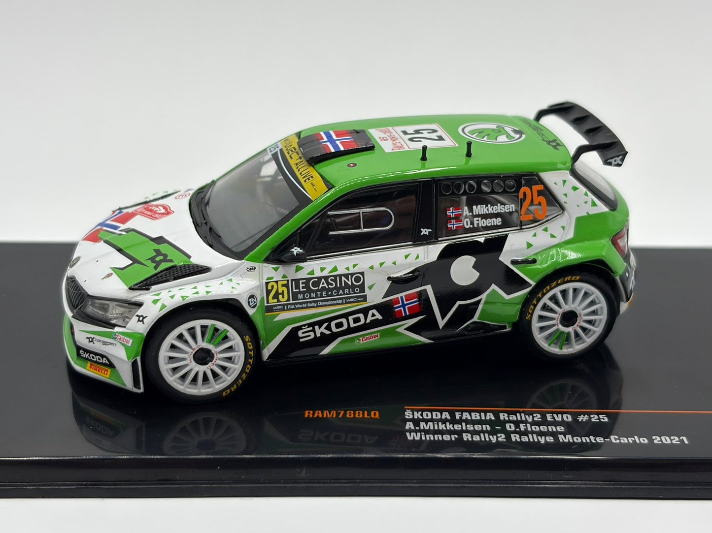 1/43 2021 Skoda Fabia Rally2 - Rally Monte Carlo - Mikkelsen / Floene | Model Rally Car