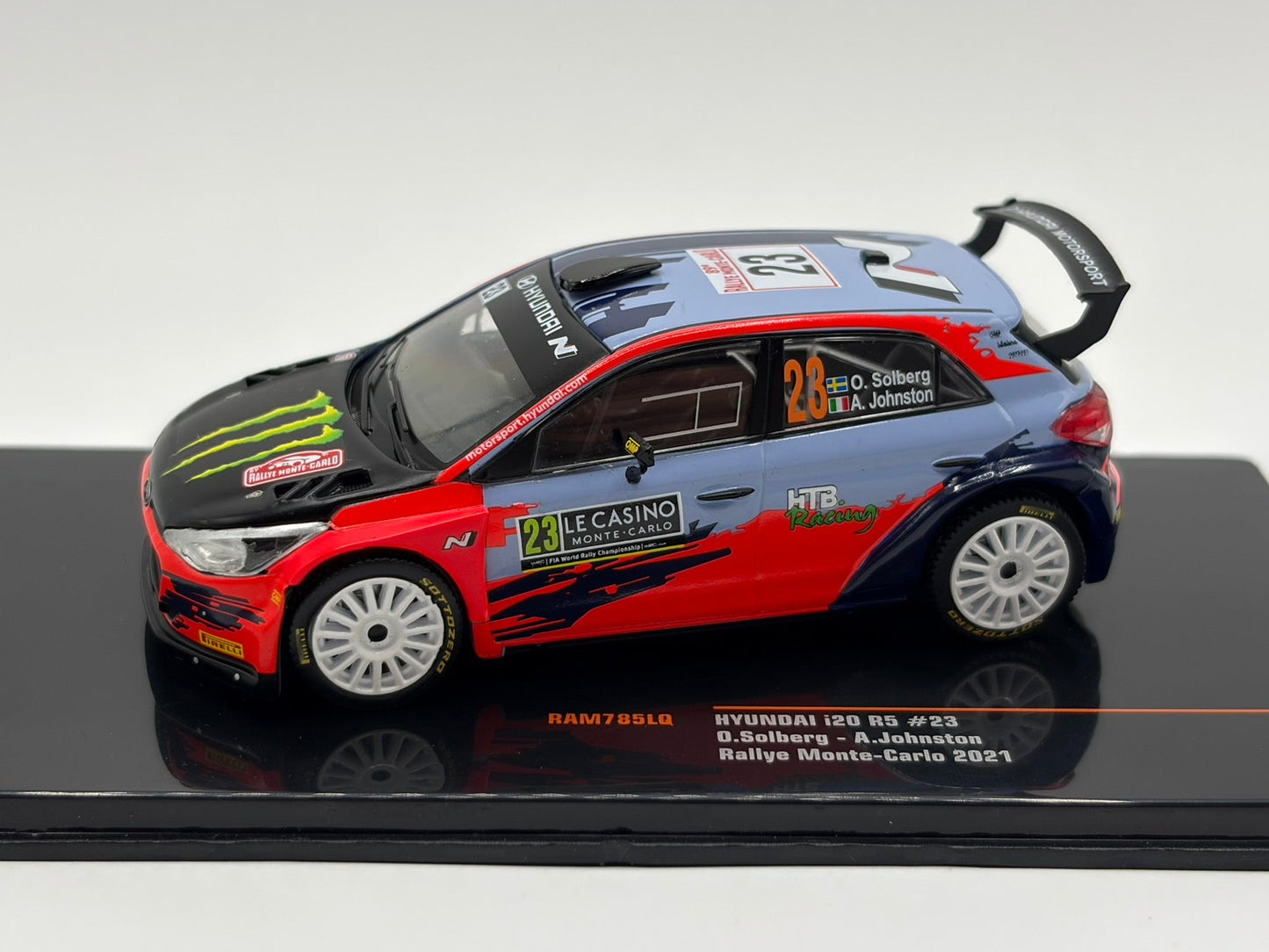 1/43 2021 Hyundai i20 R5 - Rally Monte Carlo - Solberg / Johnston | Model Rally Car