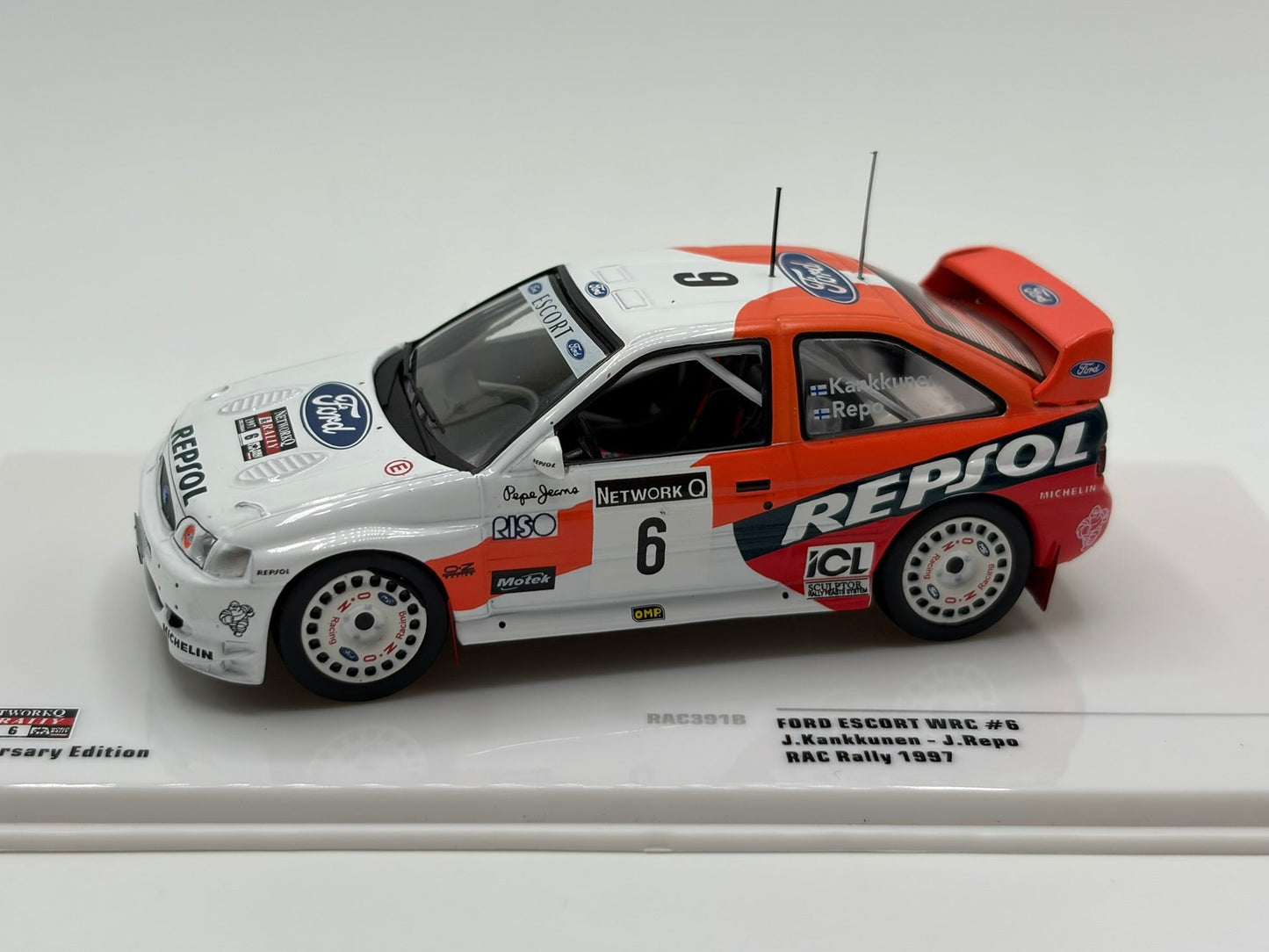 1/43 1997 Ford Escort WRC - RAC Rally - Kankkunen / Repo | Model Rally Car