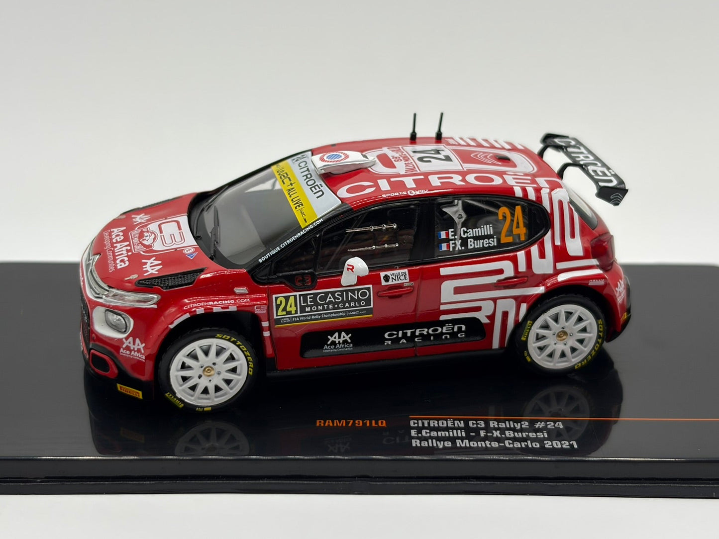 1/43 2021 Citroen C3 Rally2 - Rally Monte Carlo - Camilli / Buresi | Model Rally Car