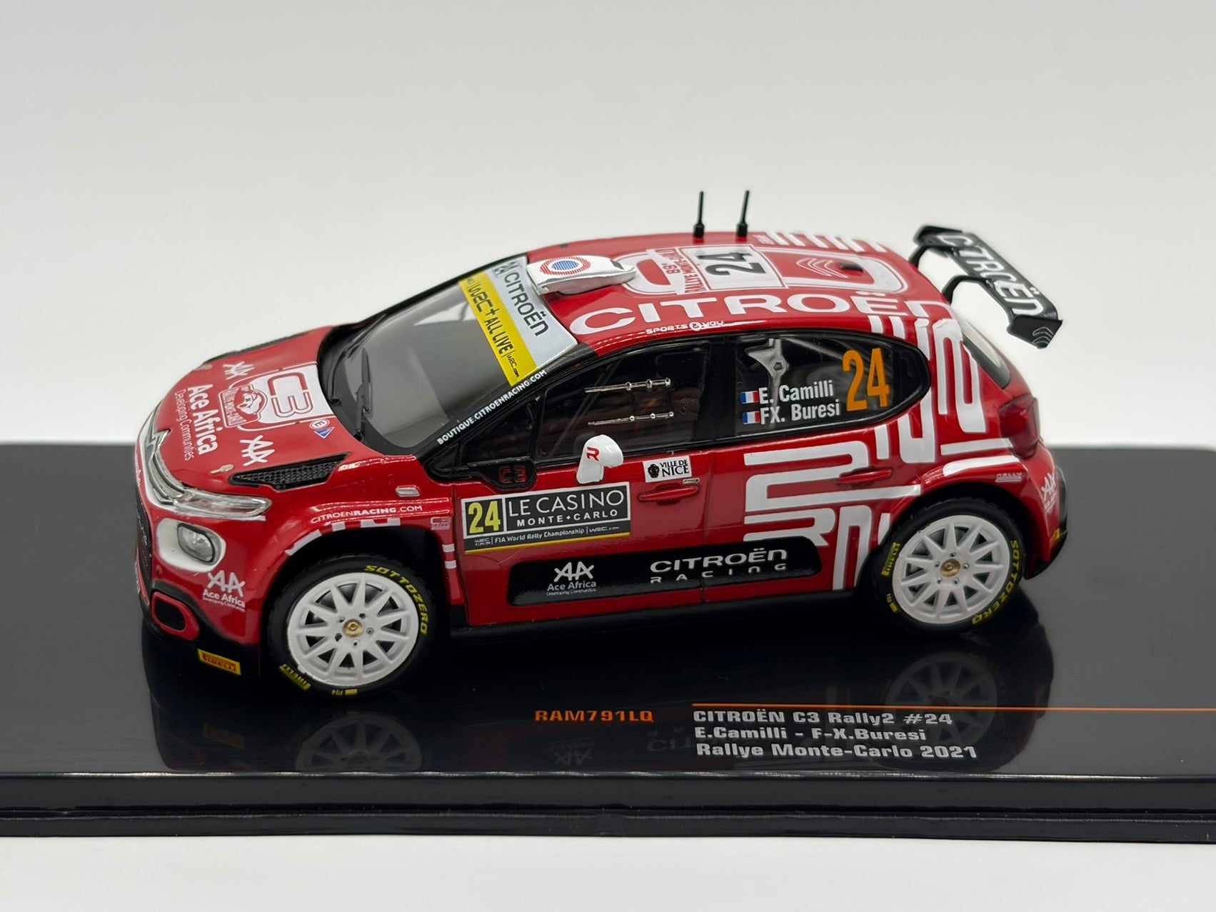 1/43 2021 Citroen C3 Rally2 - Rally Monte Carlo - Camilli / Buresi | Model Rally Car