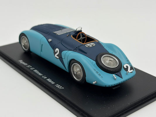 1/43 1937 Bugatti 57G "Tank" - Wimille / Benoist - Spark | Model Le Mans Car