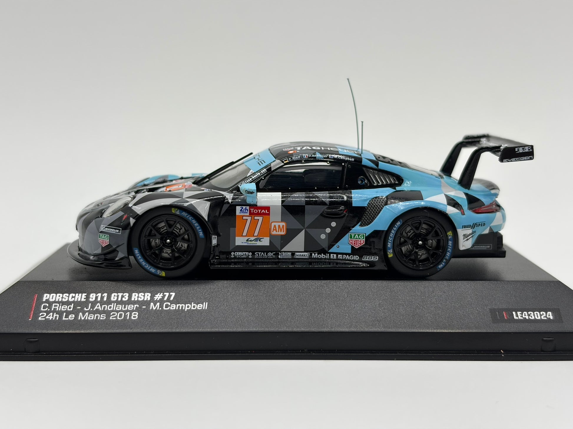 1/43 2018 Porsche 911 GT3 #77 - Ried / Andlauer / Campbell - IXO | Model Le Mans Car