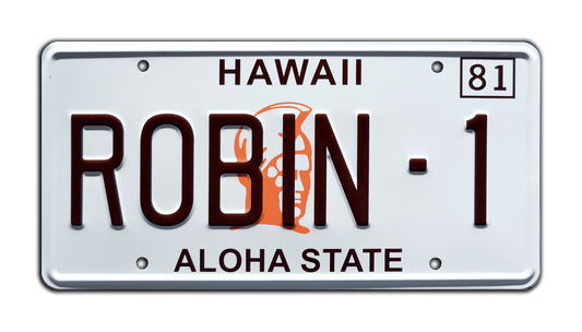 ROBIN-1 - Magnum PI - Ferrari 308 GTS | License Plate