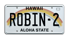ROBIN-2 - Magnum PI - Thomas Magnum's Ferrari | License Plate