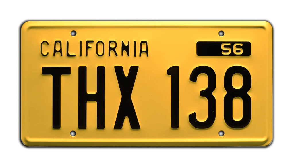 THX 138 - American Grafitti - Milner's Ford | License Plate